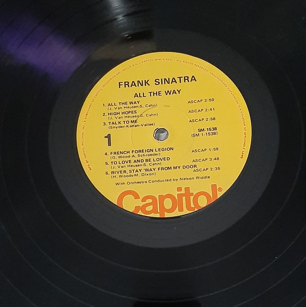 Frank Sinatra all the way LP Capitol SM-1538 * 1976 - Picture 5 of 5